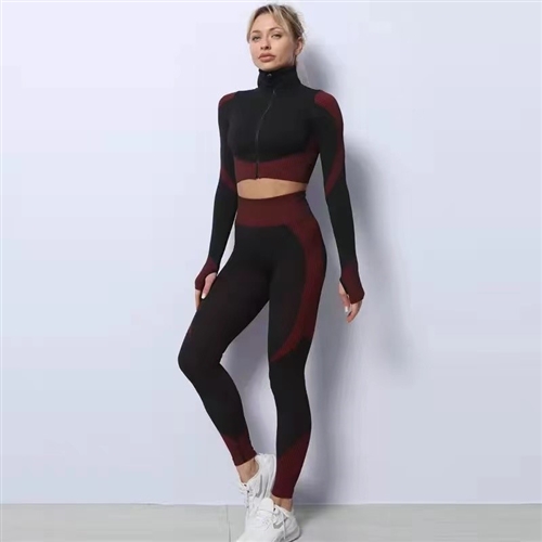 Women's 2-Piece Seamless Crop Jacket and Leggings Set