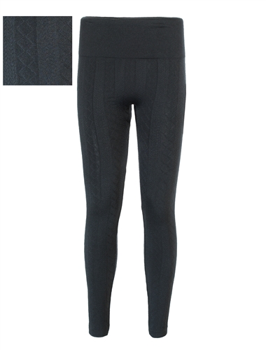 Women's Cable-Knit Brushed Fleece Lined Leggings