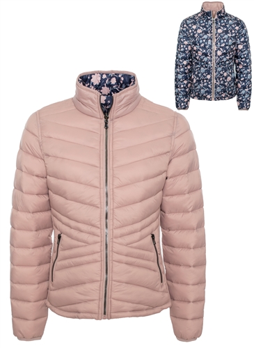 Women's Reversible Puffer Jacket with Floral Print