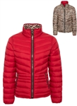 Women's Reversible Puffer Jacket with Leopard Print