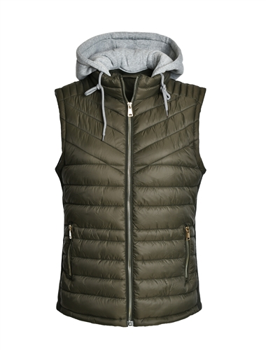 Women's Puffer Vest with Detachable Hood