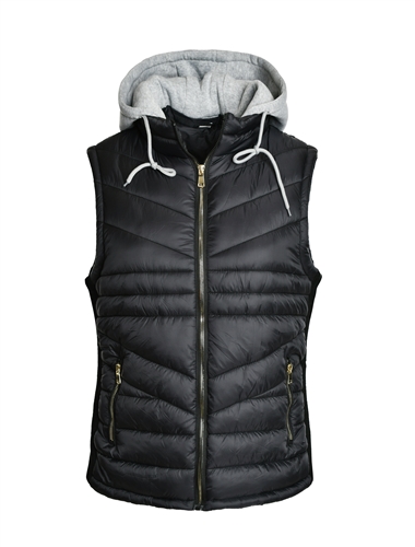 Women's Puffer Vest with Detachable Hood