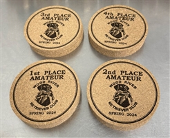 CORK COASTERS CUSTOM ENGRAVED SET OF 4