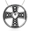 Sterling Silver Cross Paws Pendant