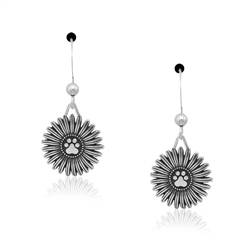 Sterling Silver Flower Pawer Earrings