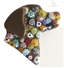 Lucky Lab Pin Chocolate Millefiori Glass Flowers