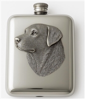 Labrador Head English Pewter Flask 6oz