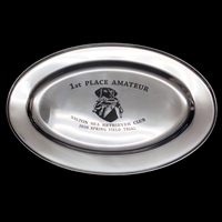 OVAL SILVER TRAY 12 inch CUSTOM ENGRAVED