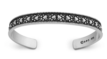Paw Print Cuff Sterling Silver Bracelet