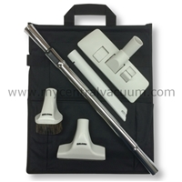 Elite Series Central Vacuum Cleaning Tool Set with Combination Rug/Floor Tool, Telescoping Wand and Canvas Tool Caddy.