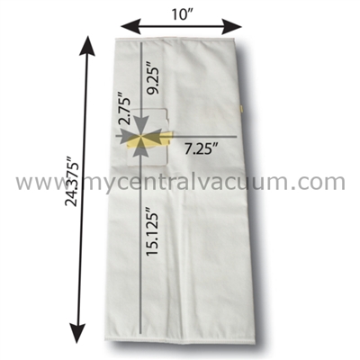 Bags for Beam 2-Opening Central Vacuums. 3-Layer HEPA 11. 3-Pack.