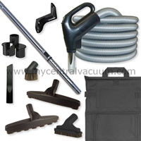 Central Vacuum Basic Floor Care Tool Package with Premium System On-Off Switch Hose.