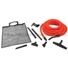 Premium Garage Cleaning Tool Kit for Your Central Vacuum with 50ft Orange Hose.