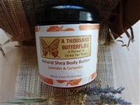 Natural Shea Body Butter Lavendar Coriander 6 oz., United States