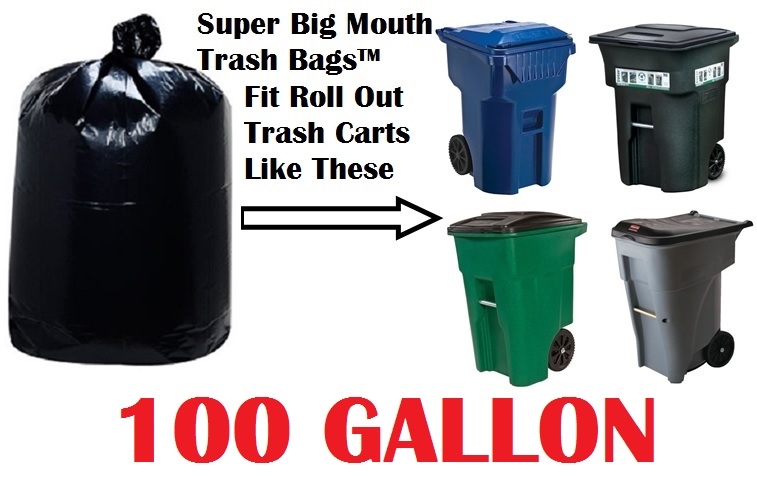 100 Gallon Trash Bags SUPER BIG MOUTH TRASH BAGS® - 30 Count