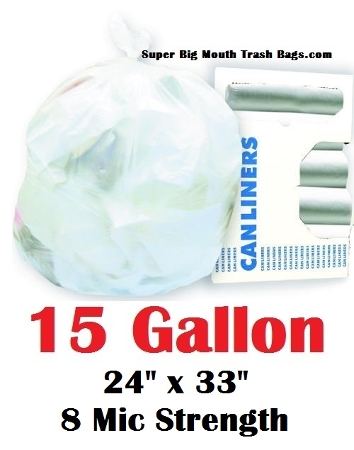 15 Gallon Trash Bags, 15 Gal Garbage Bag Can Liners