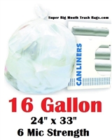 16 Gallon Trash Bags, 16 Gal Garbage Bag Can Liners