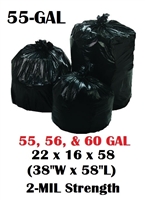 55 Gal. to 60 Gal. Black Trash Bags (Case of 90)