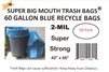 45 - 55 - 60 Gallon BLUE RECYCLE Trash Bags 42" x 56" - 2-MIL - Flat Packed - 50 Bags