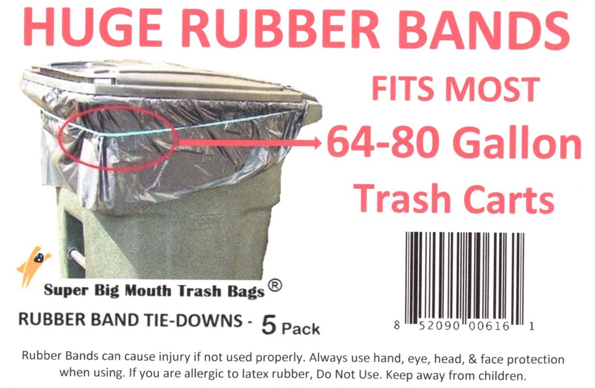  95 Gallon Super Big Mouth Trash Bags 10-Pack Plus 2 Free Rubber  Tie Down Band : Health & Household