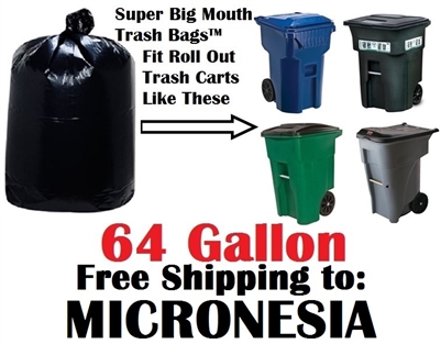 the Federated States of MICRONESIA 64 Gallon Trash Bags Super Big Mouth Trash Bags 64 GAL Garbage Bags