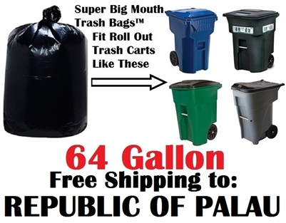 the REPUBLIC OF PALAU 64 Gallon Trash Bags Super Big Mouth Trash Bags 64 GAL Garbage Bags