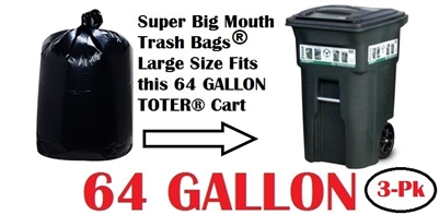 64 Gallon Trash Bags for the TOTER 64 Gallon Trash Cart - 30 Pack