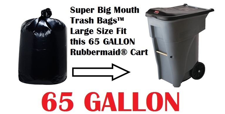 65 Gallon Trash Bags 65 GAL Garbage Bag Can Liners for Rubbermaid