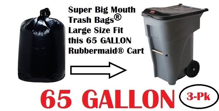 65 Gallon Trash Bags 3 Pack Super Big Mouth Trash Bags Extra Large