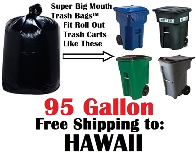 HAWAII 95 Gallon Trash Bags HAWAIIN 95 GAL Garbage Bags