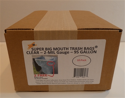 95 Gallon Roll Cart Trash Bags Super Big Mouth Bags® FREE SHIPPING 3-MIL -  3-Pk