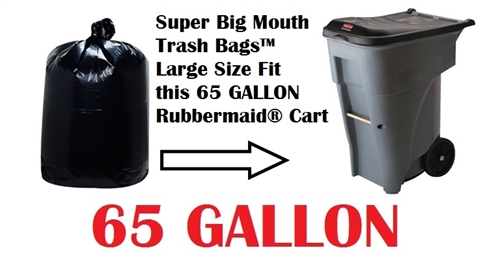 64-65 Gallon Black Trash Bags, (120 Bags Bulk) 60 Gallon Extra Large Black  Trash