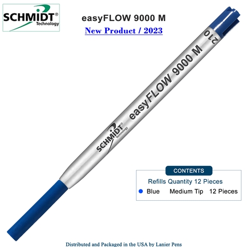 Imprinted Schmidt easyFLOW9000 Ballpoint Refill- Blue Ink, Medium Tip 1.0mm - Pack of 12 by Lanier Pens, pensbylanier, pens by lanier