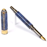 Art Deco Fountain Pen - Blue Box Elder