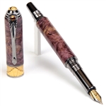 Art Deco Fountain Pen - Purple Maple Burl