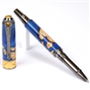 Art Deco Rollerball Pen - Midnight Raven Burl End Cap