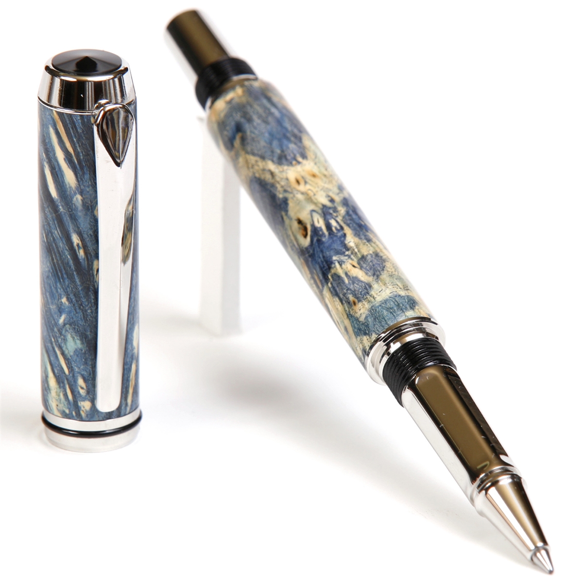 Baron Rollerball Pen - Blue Maple Burl