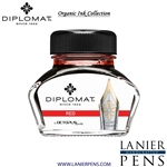 Diplomat Red Ink Bottle, 30ml by Lanier Pens, lanierpens, lanierpens.com, wndpens, WOOD N DREAMS, Pensbylanier