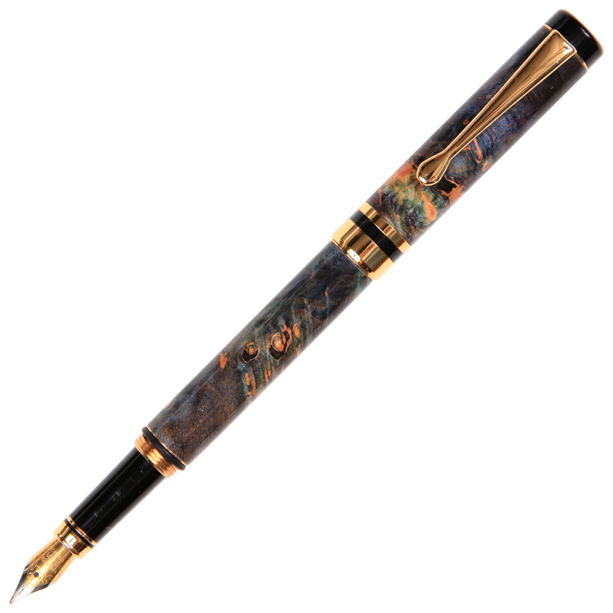 Classic Fountain Pen - Blue Maple Burl