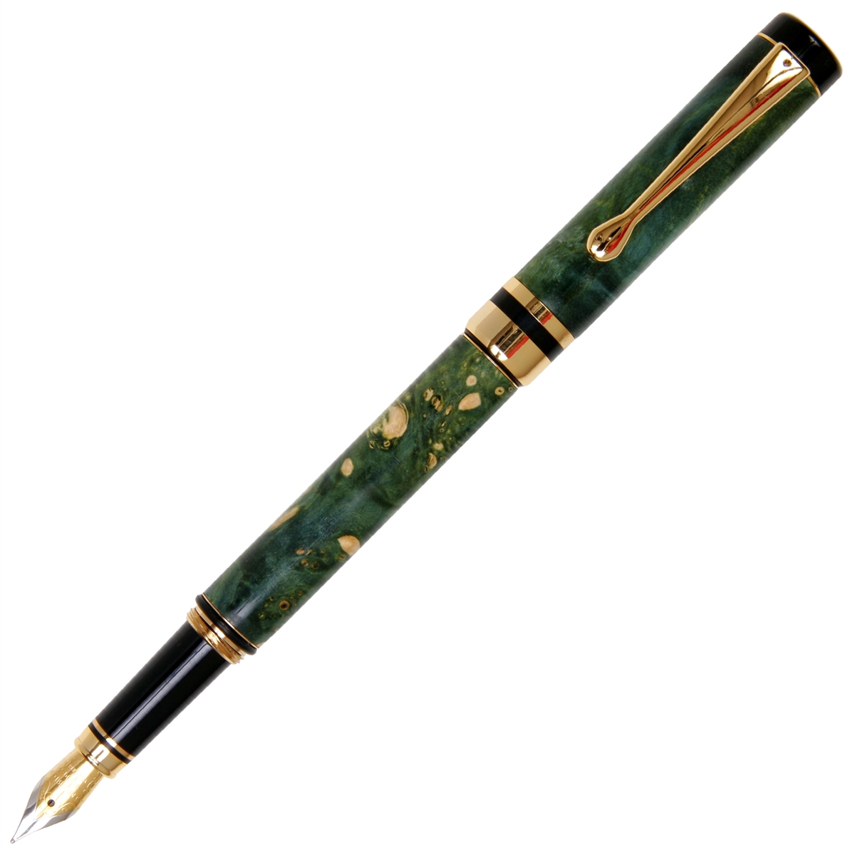 Classic Fountain Pen - Green Maple Burl