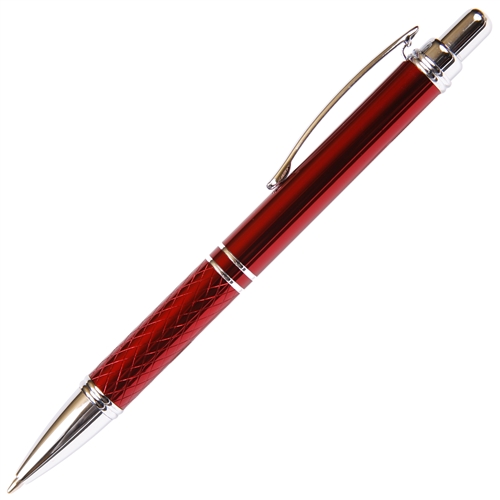 A201 Series Promotional Click Activated Ball Point Pen with a Red aluminum body - Lanier Pens