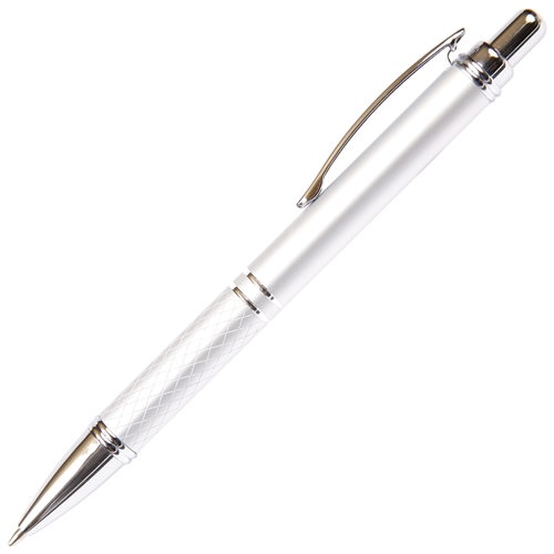 A204 Series Promotional Click Activated Ball Point Pen with a Silver aluminum body - Lanier Pens