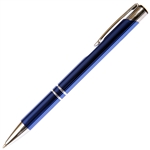 B202 Series Promotional Click Activated Ball Point Pen with a Blue aluminum body - Lanier Pens