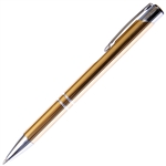 B205 Series Promotional Click Activated Ball Point Pen with a Gold aluminum body - Lanier Pens