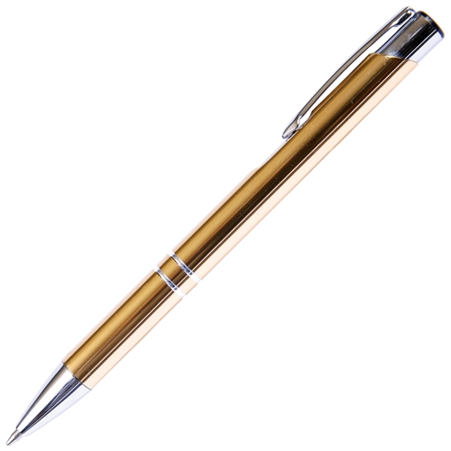 B205 Series Promotional Click Activated Ball Point Pen with a Gold aluminum body - Lanier Pens