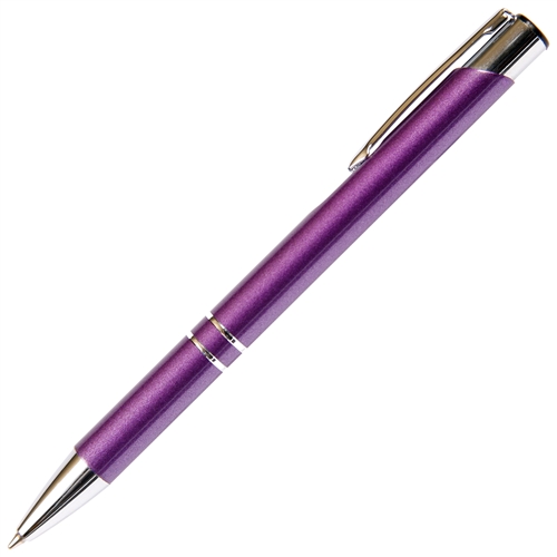 B209 Series Promotional Click Activated Ball Point Pen with a Purple aluminum body - Lanier Pens