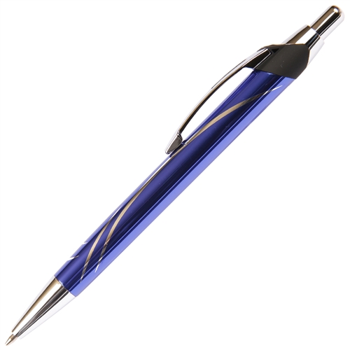 C202 Series Promotional Click Activated Ball Point Pen with a Blue aluminum body - Lanier Pens
