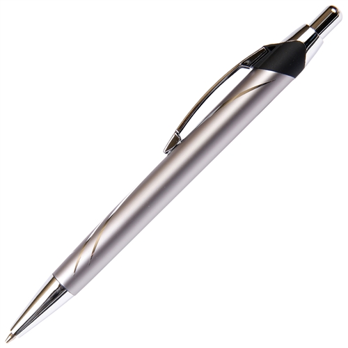 C204 Series Promotional Click Activated Ball Point Pen with a Silver aluminum body - Lanier Pens