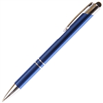 B202 Series Promotional Click Activated Ball Point Pen and Stylus with a Blue aluminum body - Lanier Pens