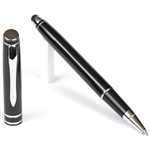 D200 Series Promotional Black Rollerball Point Pen and Stylus with an aluminum body - Lanier Pens